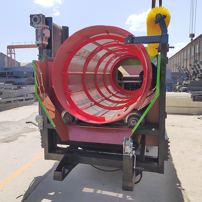 Screening a tamburo rotativo ad alta capacità per la separazione del compost con due trasportatori a cinghia