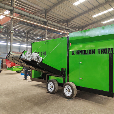 Screening a tamburo rotativo ad alta capacità per la separazione del compost con due trasportatori a cinghia