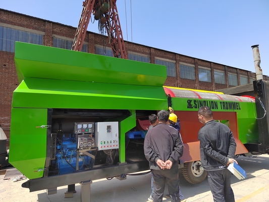 380V/415V/440V Voltage Compost Heavy Duty Trommel Screen con set di generatore diesel