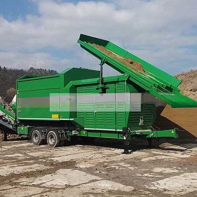 Screener mobile per tamburi MTS1230 per sabbia di terra, ghiaia, compost, pezzi di legno ad alta capacità