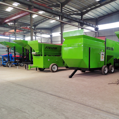 Schermo a tamburo di compost mobile ad alta capacità di rotazione per negozi di materiali da costruzione
