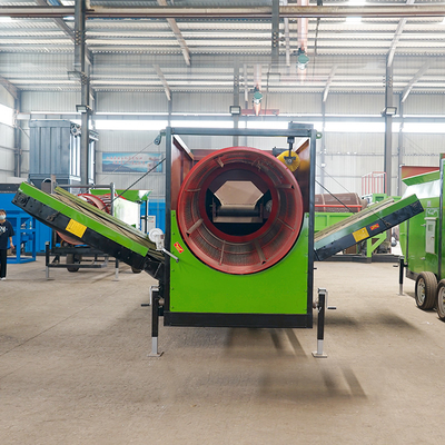 Schermo a tamburo di compost mobile ad alta capacità di rotazione per negozi di materiali da costruzione