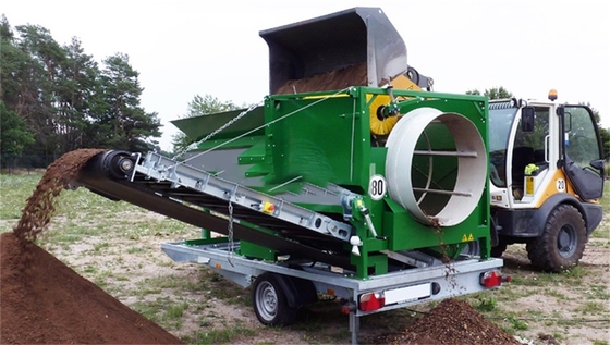 Screener a tamburo rotativo per il compost Carbone di legna Suolo Legno da ardere Vermi rocciosi Terreno superficiale