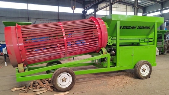 Firewood Trommel Screener ora trasformato con Circular Wood Chips Rotary Drum Screen