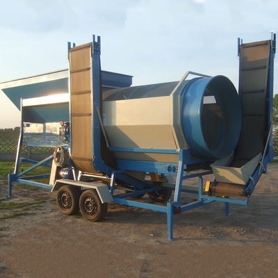 Screening Compost Sieving Rotary Trommel Screen Machine 30-150 tonnellate all'ora Capacità