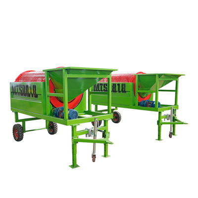 380V/415V/440V Mini Piastra d'acciaio Perforazione del materiale di screening Compost Mobile Trommel Screen