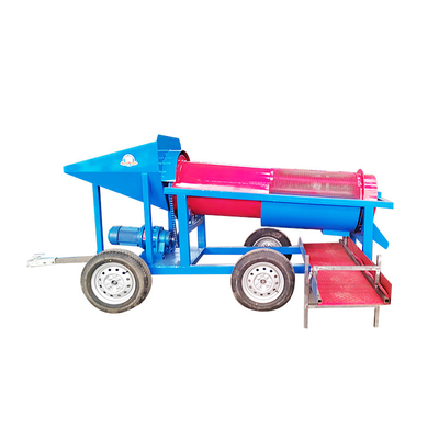 Dimensioni massime 100 mm Mobile Gold Mining Rotary Drum Screen con motore a benzina o diesel