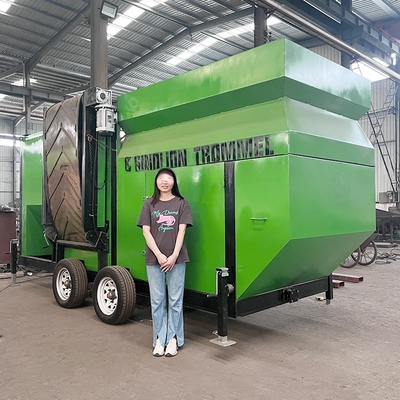 Dimensioni di alimentazione inferiori a 300 mm schermo a tamburo mobile per il compost e schermatore portatile per la superficie del suolo