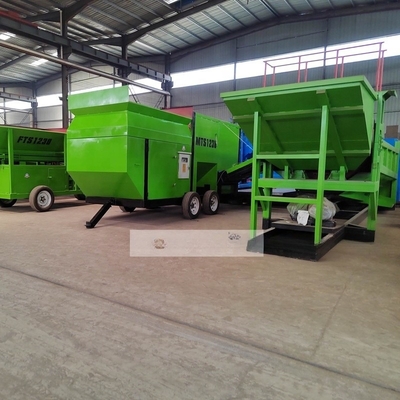 Convogliatore a cinghia e schermo a tamburo di compost mobile ad alta capacità progettato per l'efficienza