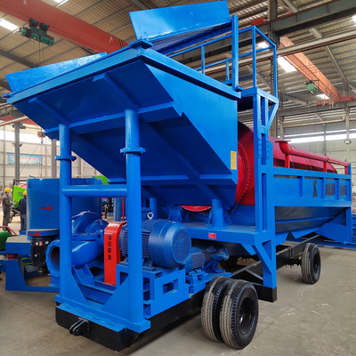 2200 KG Mobile Gold Trommel Screen Machine Wash Plant per il lavaggio e la separazione dell'oro