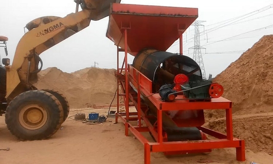 Lavori di costruzione Rotary Trommel Drum Sifter Sieve Drum Screening Machine per l'estrazione mineraria