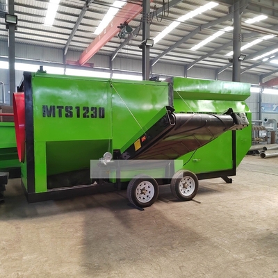2200 KG Piccola scala mobile 2 strati Sortire i rifiuti Trommel Screen con scarico Dimensione su richiesta