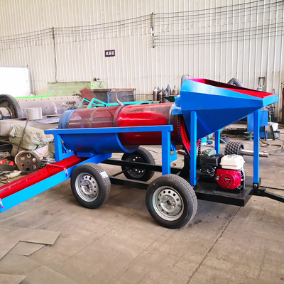 Piccolo tamburello per l'estrazione dell'oro Mobile Gold Washing Rotary Trommel Screen con efficienza del 98%