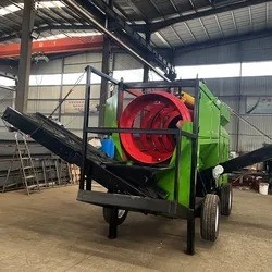 Schermo vibrante portatile a tamburo per il compostaggio di ghiaia e pezzetti di legno in qualsiasi luogo