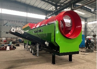 Funzione di screening schermo mobile a tamburo per la separazione di sabbia di ghiaia di compost
