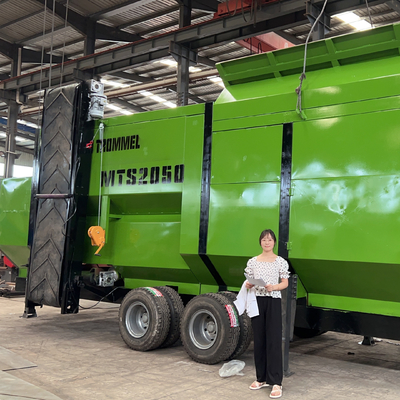 Aziende agricole 33.2kw Motore di grande capacità MTS 2050 Sito a tamburo mobile per tamburo rotativo di compost