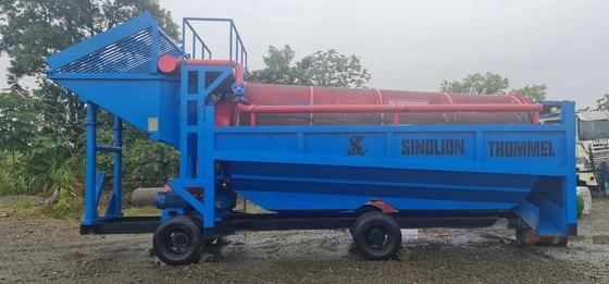 100-200 tonnellate all'ora impianto portatile di lavaggio dell'oro a doppio schermo con elevato recupero dell'oro