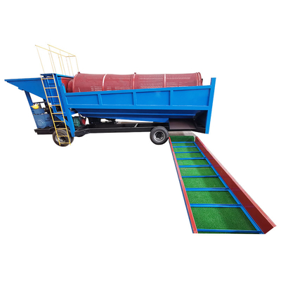 Impianto di lavaggio dell'oro Blue Mobile Trommel per apparecchiature di estrazione dell'oro alluvionale
