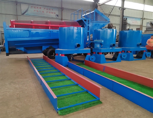 Impianto di lavaggio mobile con vaglio a tamburo per oro con separatore di macchinari per oro da 6500 KG