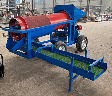 220V Mini Scale 5-10 Tonne Alluvial Gold Washing Plant Mobile Gold Mining Trommel Screen