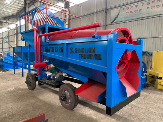 Impianto di lavaggio del tamburo mobile con separatore di macchine per il minerale d'oro