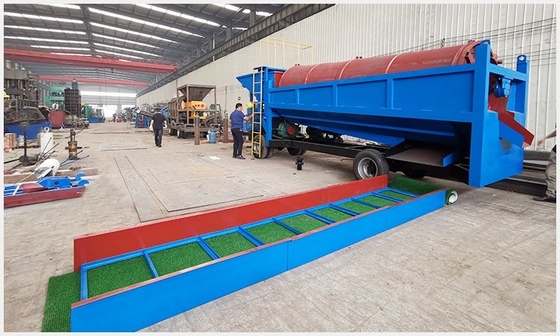 Alluvial Gold Mobile Trommel Gold Wash Plant Trommel Screen per la separazione dell'oro delle miniere