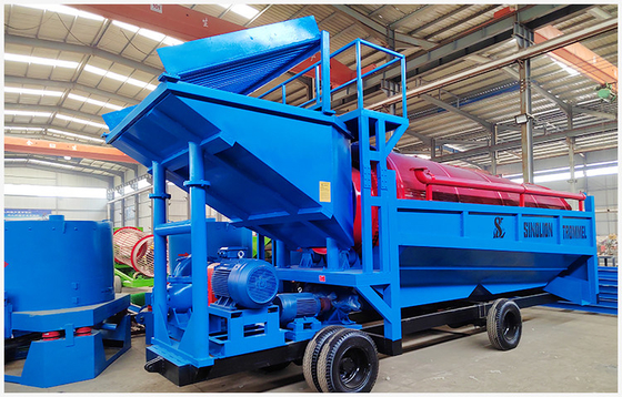 Alluvial Gold Mobile Trommel Gold Wash Plant Trommel Screen per la separazione dell'oro delle miniere