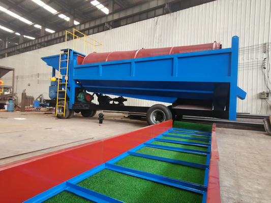 100 tonnellate Grandi capacità Mobile Gold Trommel Screen Machine per l'estrazione dell'oro impianto di lavaggio