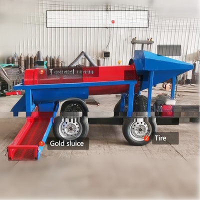 Mini tamburo portatile per lavaggio di sabbia di oro alluvionale di piccola capacità 10 t