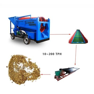 Impianto di lavaggio dell'oro alluviare e sabbioso di piccola capacità Impianto di trasformazione dell'oro Trommel Impianto di estrazione dell'oro