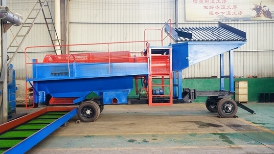 80-150 t/h impianto di lavaggio mobile di minerale d'oro alluvionale lavaggio a tamburo con funzione all-in-one