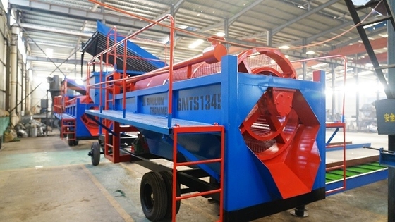 80-150 t/h impianto di lavaggio mobile di minerale d'oro alluvionale lavaggio a tamburo con funzione all-in-one
