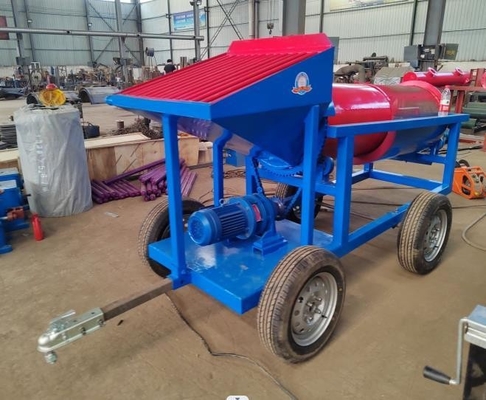 1.5 Kw Mini Piani Trommel Piccolo impianto di lavaggio del tamburo d'oro 600 KG Adatto per l'oro alluvionale