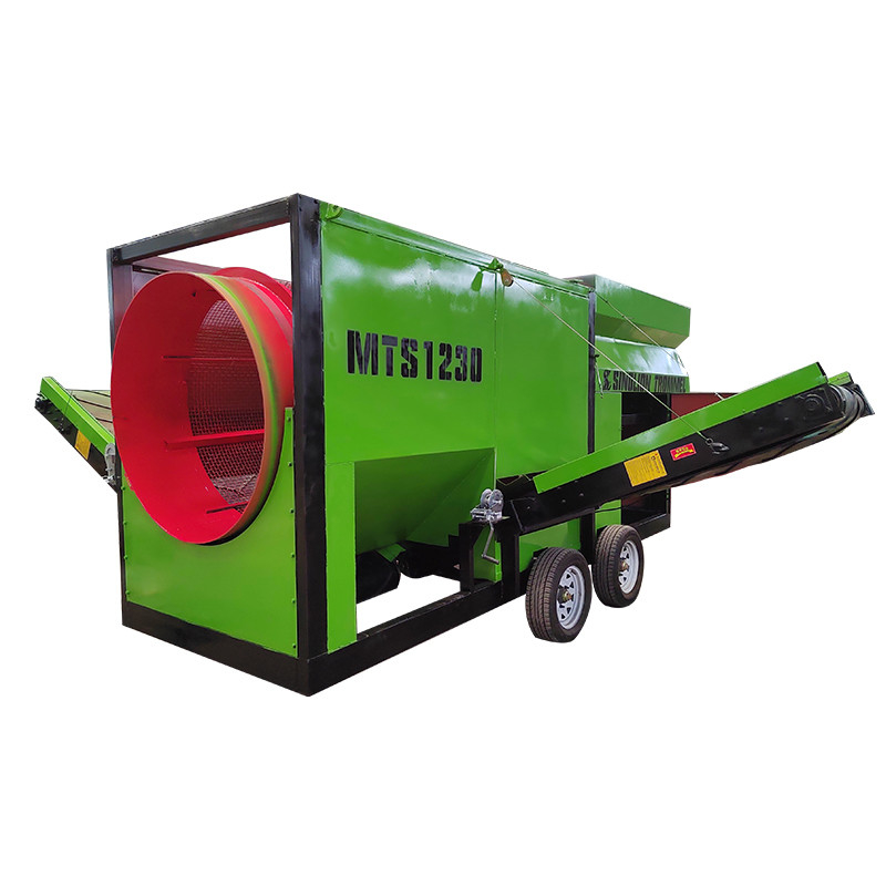 Schermo a tamburo mobile a ruote da 2000 kg altamente personalizzato per lo screening del compost e della scorie