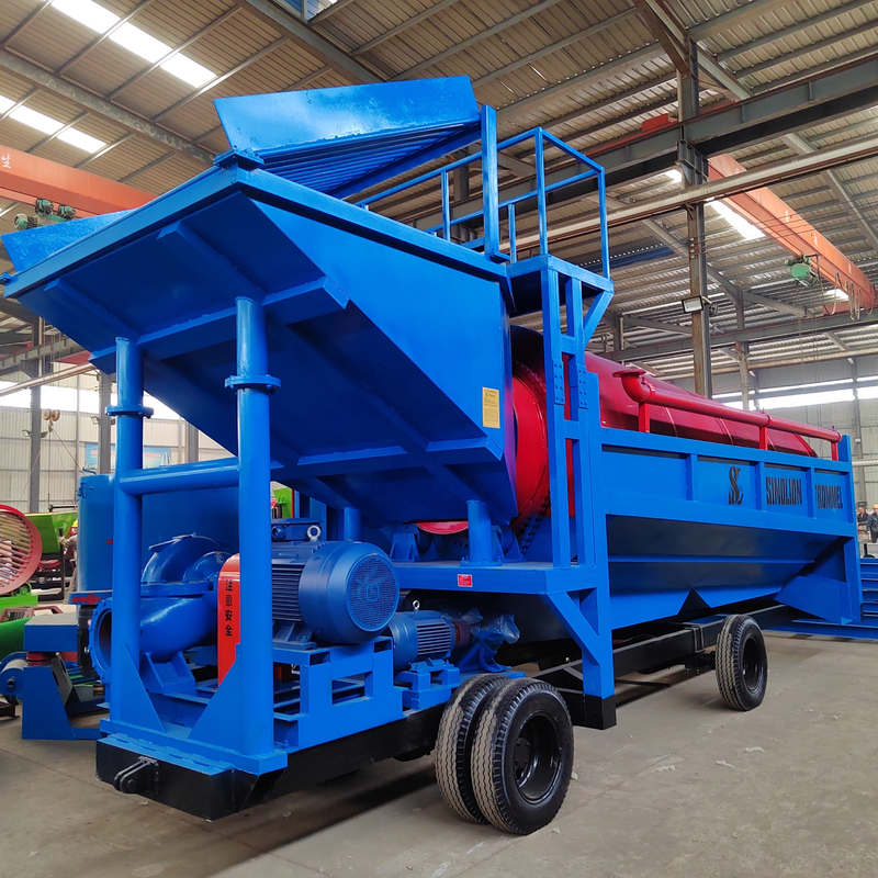 Separatore gravitazionale 100tph Mobile Gold Sand Washing Drum Machine Australia Gold Tromme Recovery Plant