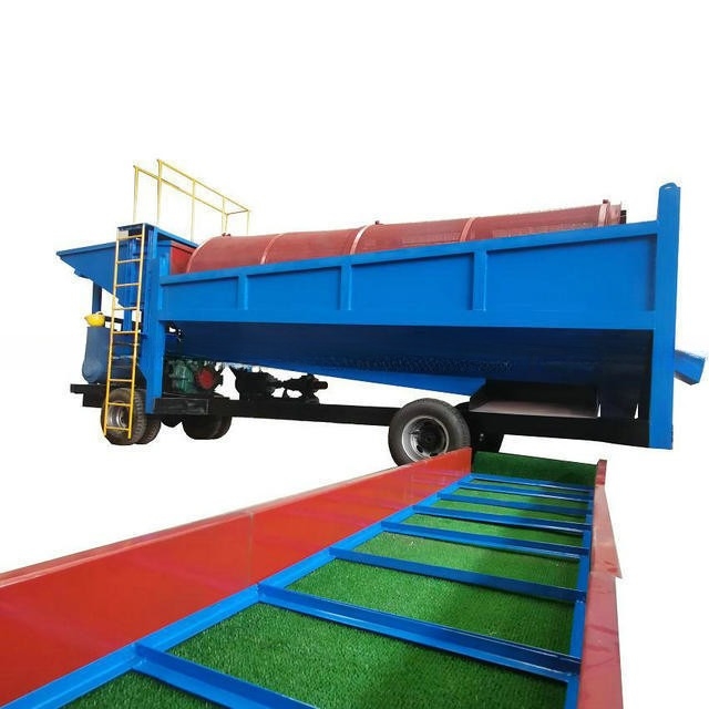 Alluvial Gold Mobile Trommel Gold Wash Plant Trommel Screen per la separazione dell'oro delle miniere