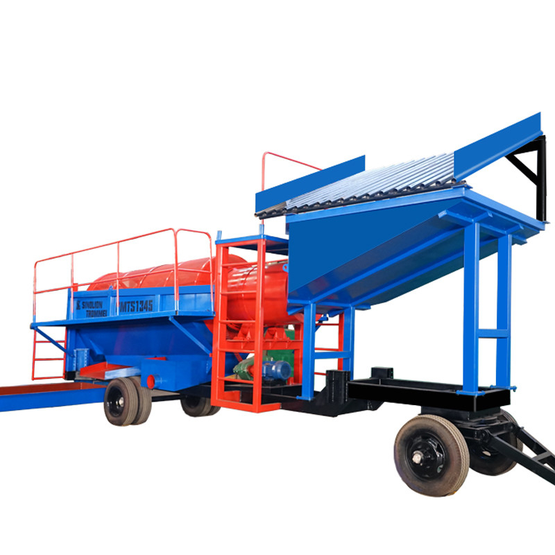80-150 t/h impianto di lavaggio mobile di minerale d'oro alluvionale lavaggio a tamburo con funzione all-in-one